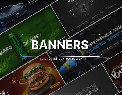 WEB BANNER COLLECTION | GRAPHIC DESIGN animation automotive banner bannerdesign banners branding figma food graphic design graphics photoshop posterdesign posters socialmedia technology ui uidesign uiux visualdesign webbanner