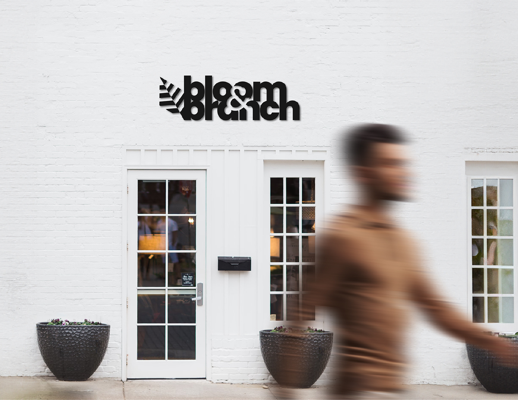 bloom&branch branding branding clean eco eco friendly goods graphic design home leaf logo minimal modern nature negative space professional roof wordmark