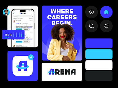 Arena App app branding design graphic design graphics illustration ios landing logo ui ux