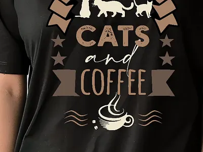 Powered by cats and coffee cats coffee graphic design tshirt