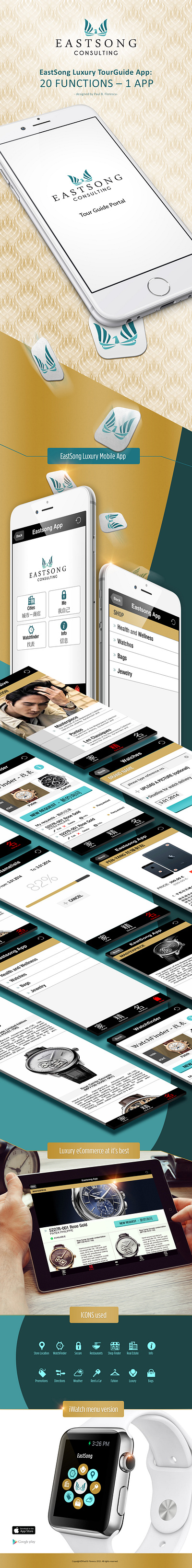 UI design for EastSong Luxury Mobile app backend chinese german graphic design mobile app tourism ui user journey ux