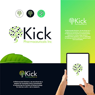 Kick Pharmaceuticals branding graphic design logo logo design