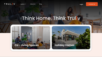 Truliv - Co-Living and Holiday Homes Landing Page animation graphic design illustration ui ux