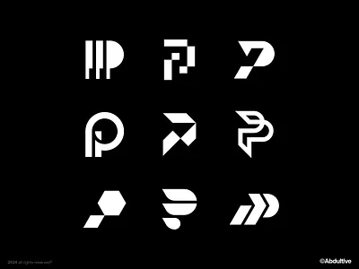 Lettermark P-01 | Marks exploration brand branding design digital geometric graphic design icon letter p logo marks minimal modern logo monochrome monogram negative space