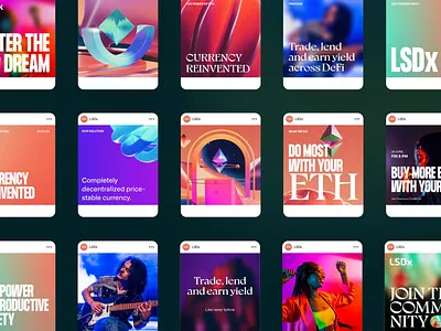 LSDx - Social Media Posts 3d colorful 3d illustration animation branding design instagram motion graphics social social posts vivid motion