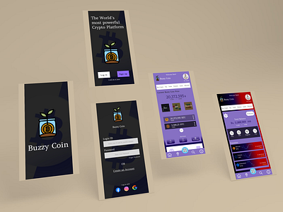 Buzzy Coin app UI design 3d graphic design logo ui