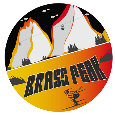 Brass Peak 'ski resort logo' adobe circular design games illusrator logo mountains photoshop resort ski snow sports