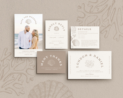 Wedding / Neutral Tropical graphic design invitation design wedding