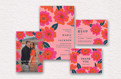 Wedding / Maximalism Florals graphic design invitation design wedding
