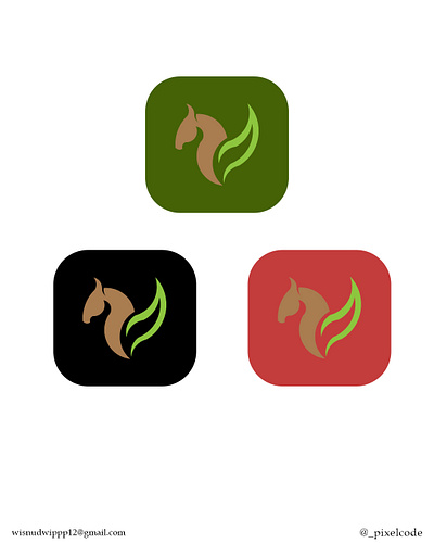 horse and leaf branding digital art graphic design horse leaf logo