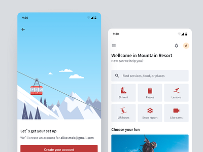 Mountain resort service | Mobile app design graphic design mobile mobile app mobile design mobile service ui ux web design
