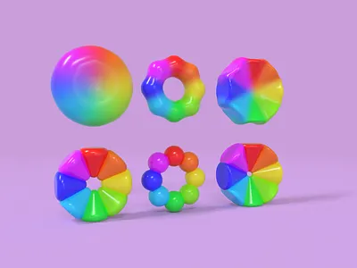 3D Color wheel / Color circles 3d 3d image 3dblock animation branding color design graphic design illustration logo mesh typography ui uiux ux vector vision womb