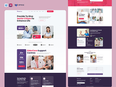 ElderCare – Senior Care Services Elementor Template elderly website old care senior care website senior living