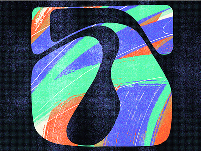 🖐🏽 36daysoftype 5 abstract adobe black blue brush five halftone illustration illustrator line muti paint photoshop texture truegrit type typedesign typography