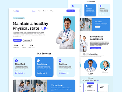 Medical Website Concept graphic design hospital design ui ui design ux ux design web web design website website deisgn