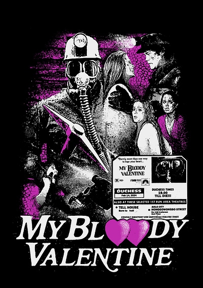 My Bloody Valentine 1981 artwork artwoek branding film poster graphic design hand drawn illustration logo movie poster pop art retro tshirt artwork vintage