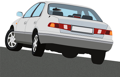 Four-door Car Rear View adobe illustrator car four door illustration illustrator sedan vector vector illustration