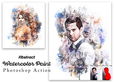 Abstract Watercolor Paint Photoshop Action manipulation