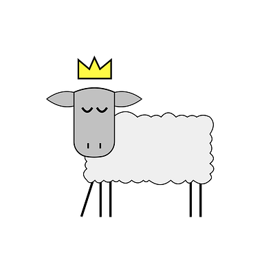 White five-legged sheep design illustration illustrator sheep