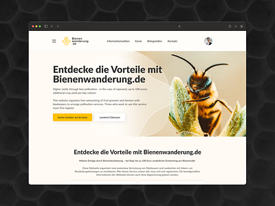 Bienenwanderung - Website Design bee branding design product ui ux website