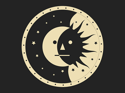 Moon and sun design graphic design illustration