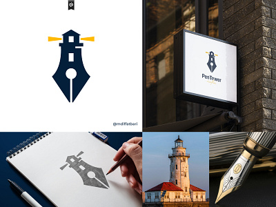 Creative Agency Logo Design, Modern Logo, Brand Identity agency logo beacon brand identity branding business logo company logo creative logo flat logo lighthouse logo logo logo design logos minimalist logo modern logo pen quill