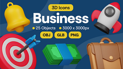 Business 3D Icon Pack 3d 3d icon 3d icon pack 3d icons 3d illustration design icon icon pack illustration ui