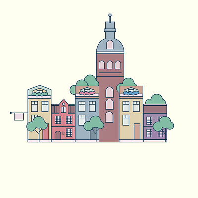 Cute city design graphic design illustration