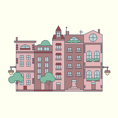 Pink city design graphic design illustration