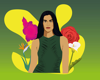 Dua L. Illustration dua lipa flowers free design illustration illustrator vectoring illustration