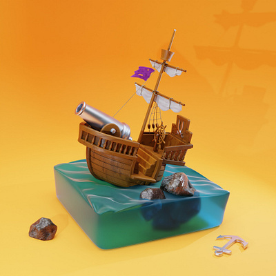 Pirates Game 3d animation cartoon character design funny gamedesign illustration pirates piratesgame ship