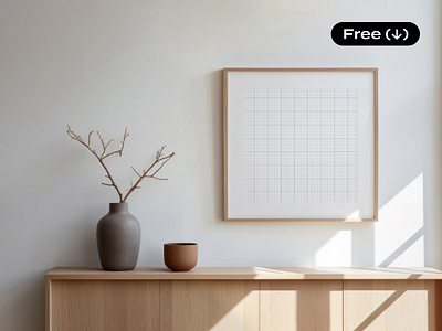 Frame Mockup | Play Of Sunlight download frame free freebie interior minimalistic mockup modern painting photgraphy pixelbuddha psd realistic room simple template wall