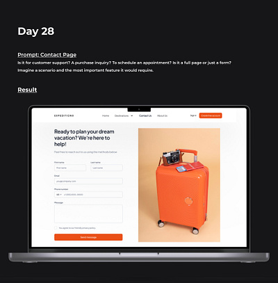 Day 28 Challenge: Contact Page Design
