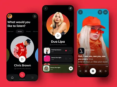 Music Player Mobile App app app design apple music audio player clean ios ios design minimal mobile app music music app music player player player ui playlist podcast screen song spotify track