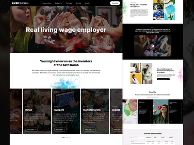 Lush | Careers One Pager careers cosmetics dark lush one page one pager ui design web design