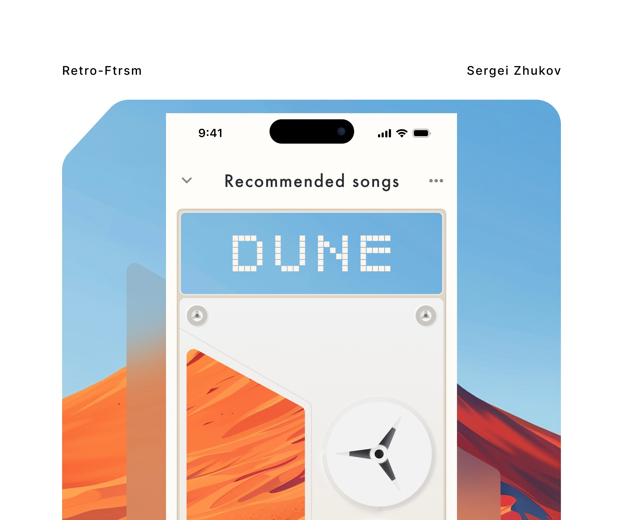 Dream №1: Spotify but Retrofuturism. design figma illustration interaction midjourney ui ux webdesign