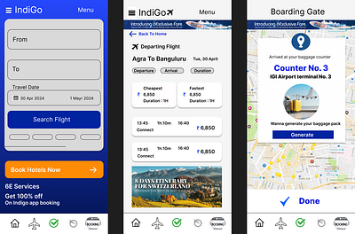 IndiGo Airlines app design branding design figma graphic design illustration logo typography ui uiux ux