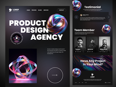 Digital Product Design Agency Landing Page branding creative design digital graphic design illustration landing page logo product typography ui ux vector