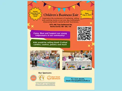 Children's Business Fair Poster: Sparking Young Entrepreneurship app branding design graphic design illustration logo poster sketch typography ui vector