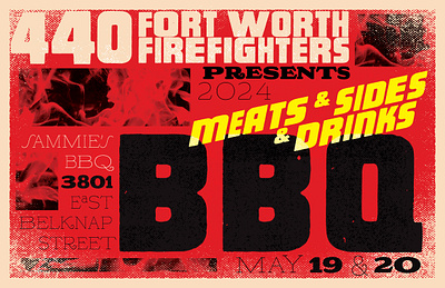 BBQ Poster barbecue bbq black bold firefighter graphic design poster design red yellow