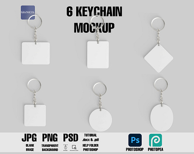 Dye sublimation Keychain mockup, keys mockup, tag mockup keychain prototype