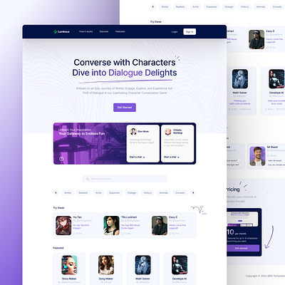 Redesign Ai Character website landing page redesign website ui ui ux ux website design website ui website ux