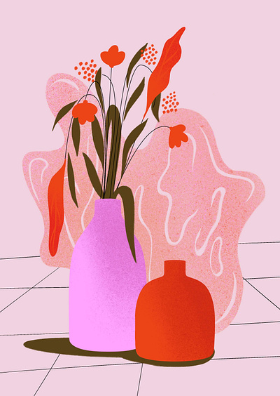 pink flowers artwork digital illustration editorial editorial illustration flowers illustration lifestyle