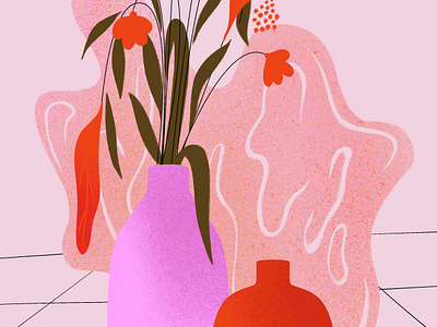 pink flowers artwork digital illustration editorial editorial illustration flowers illustration lifestyle