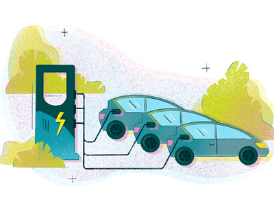 Future Energy artwork car digital illustration editorial editorial illustration electro future green energy illustration mobility