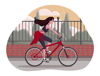 Girl on a bike graphic