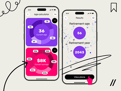 Retirement Calculator Mobile iOS App android app app interface calculator dashboard design finance fintech income interface ios mobile mobile app product design retirement start up ui ux