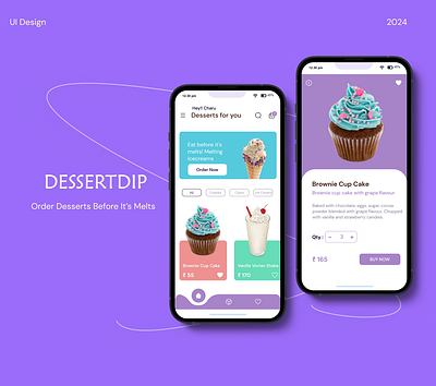 DessertDip- Desserts order app app desserts app desserts order app ice cream app mobile app order app ui ui design