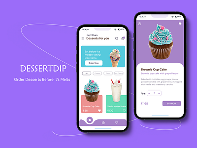DessertDip- Desserts order app app desserts app desserts order app ice cream app mobile app order app ui ui design