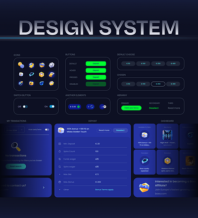Gambling Design System web design